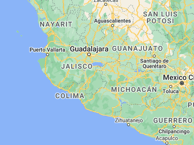 Map showing location of Mazamitla (19.91692, -103.02043)