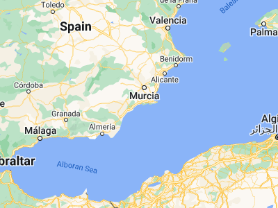 Map showing location of Mazarrón (37.5992, -1.31493)