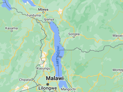 Map showing location of Mbamba Bay (-11.28333, 34.76667)