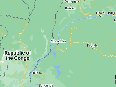 Map showing location of Mbandaka (0.04865, 18.26034)