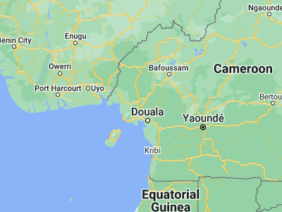 Map showing location of Mbanga (4.5016, 9.5671)