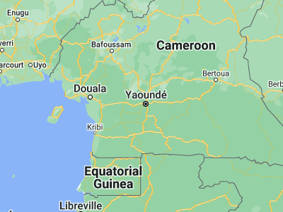 Map showing location of Mbankomo (3.78333, 11.38333)