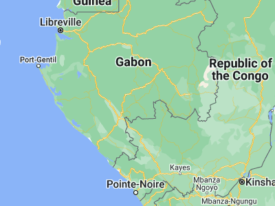 Map showing location of Mbigou (-1.90046, 11.906)