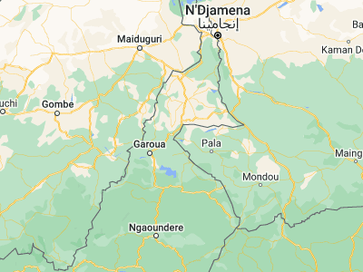 Map showing location of Mboursou Léré (9.7639, 14.1539)