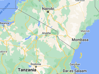 Map showing location of Mbuguni (-3.56667, 36.95)
