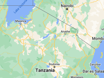 Map showing location of Mbulu (-3.85, 35.53333)