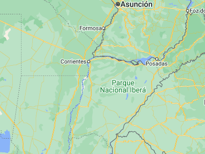 Map showing location of Mburucuyá (-28.04539, -58.22449)