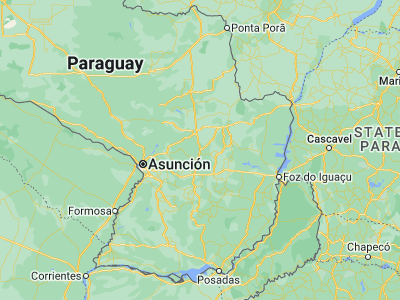 Map showing location of Mbutuy (-24.96667, -56.3)