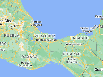 Map showing location of Mecayapan (18.22101, -94.83988)