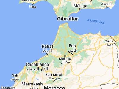 Map showing location of Mechrá Belqsiri (34.57396, -5.95372)