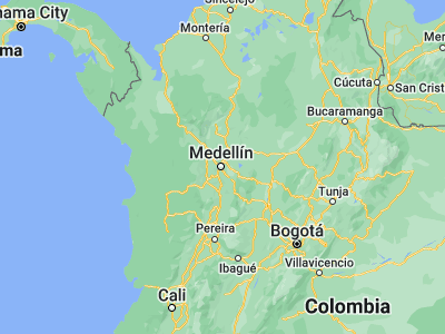Map showing location of Medellín (6.25184, -75.56359)