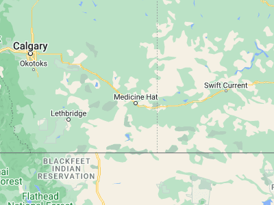Map showing location of Medicine Hat (50.05006, -110.66834)