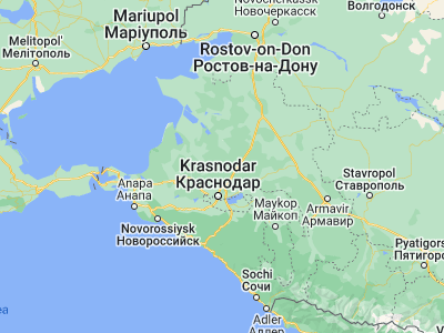 Map showing location of Medvedovskaya (45.45151, 39.02485)