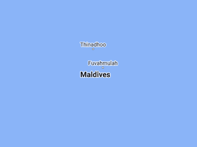 Map showing location of Meedhoo (-0.58333, 73.23333)