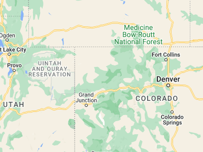 Map showing location of Meeker (40.03747, -107.91313)