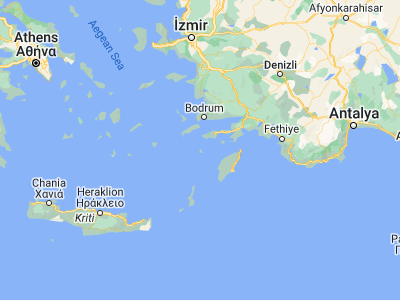 Map showing location of Megálo Chorió (36.44917, 27.34833)