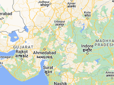Map showing location of Meghrāj (23.49741, 73.51309)