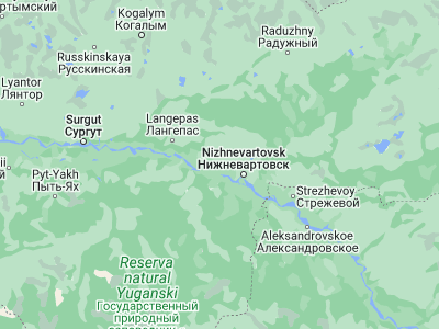 Map showing location of Megion (61.0296, 76.1136)