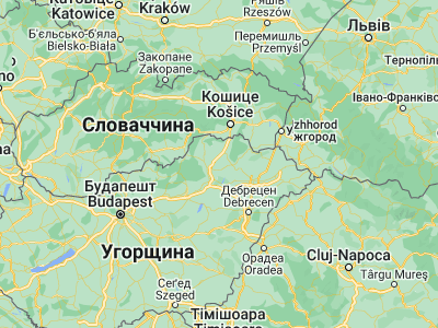 Map showing location of Megyaszó (48.18333, 21.05)