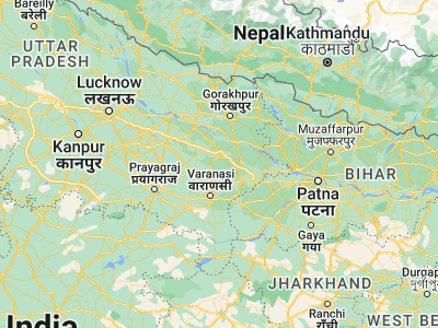 Map showing location of Mehnagar (25.87852, 83.11559)