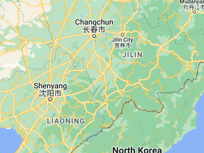 Map showing location of Meihekou (42.52722, 125.67528)