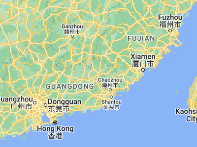 Map showing location of Meizhou (24.29769, 116.10724)