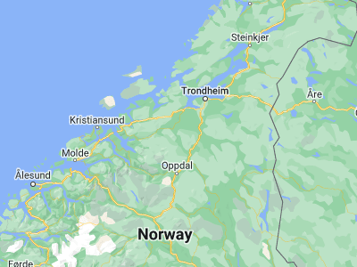 Map showing location of Meldal (63.04721, 9.71337)