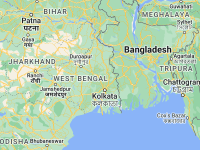 Map showing location of Memāri (23.2, 88.11667)