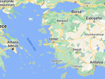 Map showing location of Menemen (38.60754, 27.06938)
