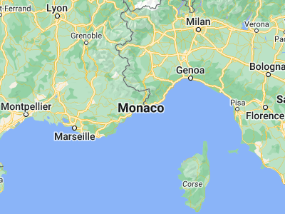 Map showing location of Menton (43.77649, 7.50435)