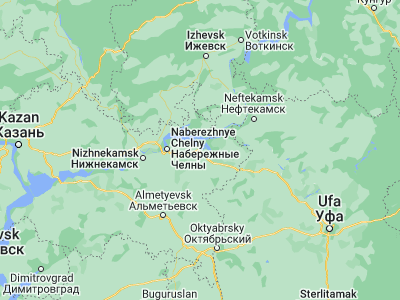 Map showing location of Menzelinsk (55.72706, 53.10258)