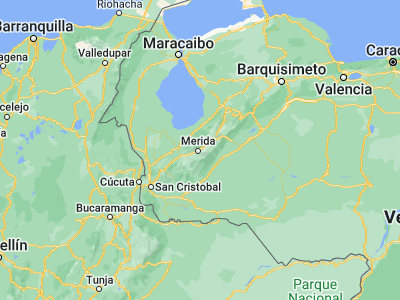Map showing location of Mérida (8.59524, -71.1434)