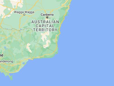 Map showing location of Merimbula (-36.88901, 149.90961)