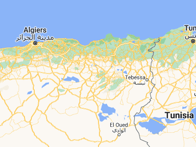 Map showing location of Merouana (35.63106, 5.91186)