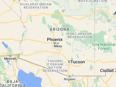 Map showing location of Mesa (33.42227, -111.82264)