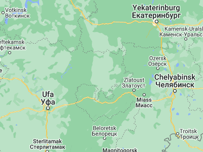 Map showing location of Mesyagutovo (55.53028, 58.25278)
