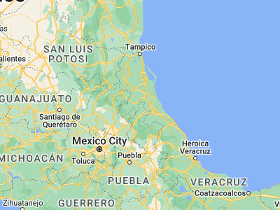Map showing location of Metlaltoyuca (20.73333, -97.85)