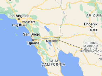 Map showing location of Mexicali (32.65194, -115.46833)