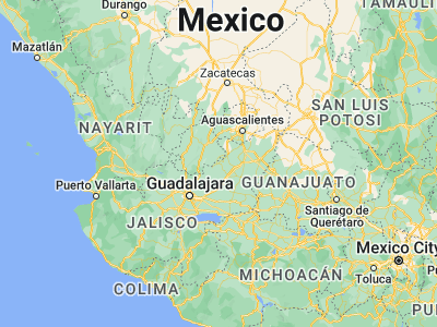 Map showing location of Mexticacán (21.26538, -102.77985)