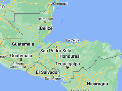 Map showing location of Mezapa (15.58333, -87.65)