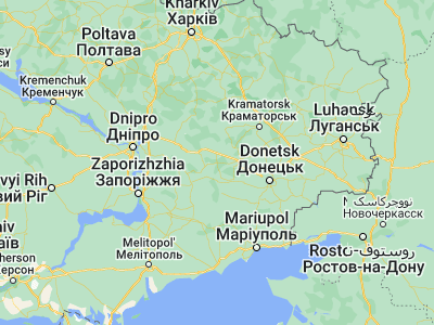 Map showing location of Mezhova (48.25318, 36.73468)