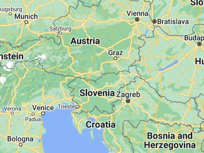 Map showing location of Mežica (46.52139, 14.85444)
