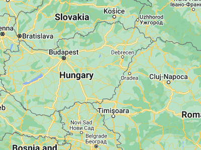 Map showing location of Mezőtúr (47, 20.63333)