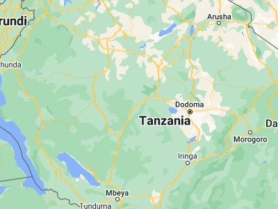 Map showing location of Mgandu (-5.95, 34.13333)