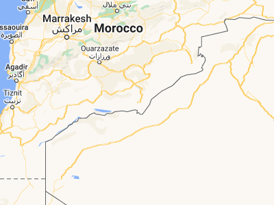 Map showing location of Mhamid (29.82, -5.72)