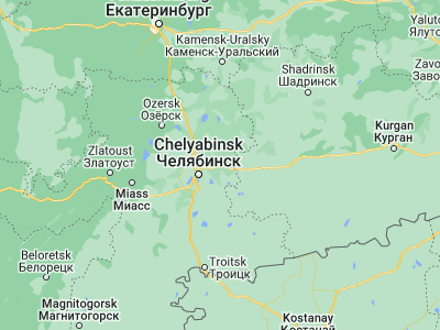 Map showing location of Miasskoye (55.2784, 61.8905)