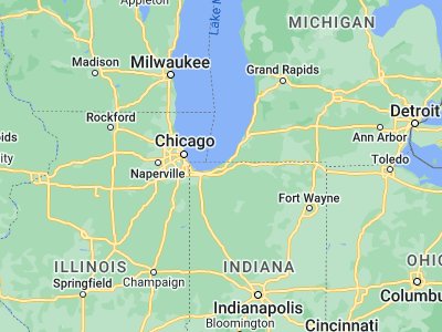 Map showing location of Michigan City (41.70754, -86.89503)