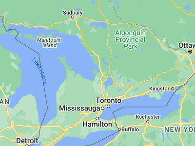 Map showing location of Midland (44.7501, -79.88296)