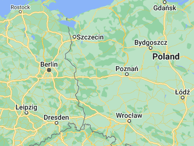 Map showing location of Międzyrzecz (52.44461, 15.57801)