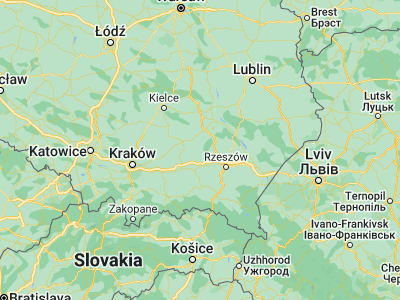 Map showing location of Mielec (50.28709, 21.4239)